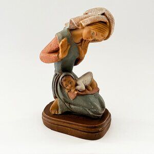 Madonna and Child Figurine Hand Painted Italy